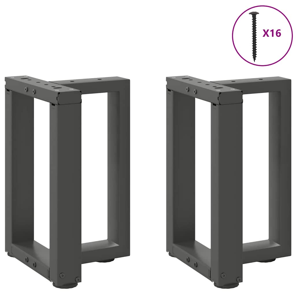 vidaXL Nogi do stolika kawowego w kształcie litery T 2 szt. Antracyt 28x25x(42-43) cm Stal