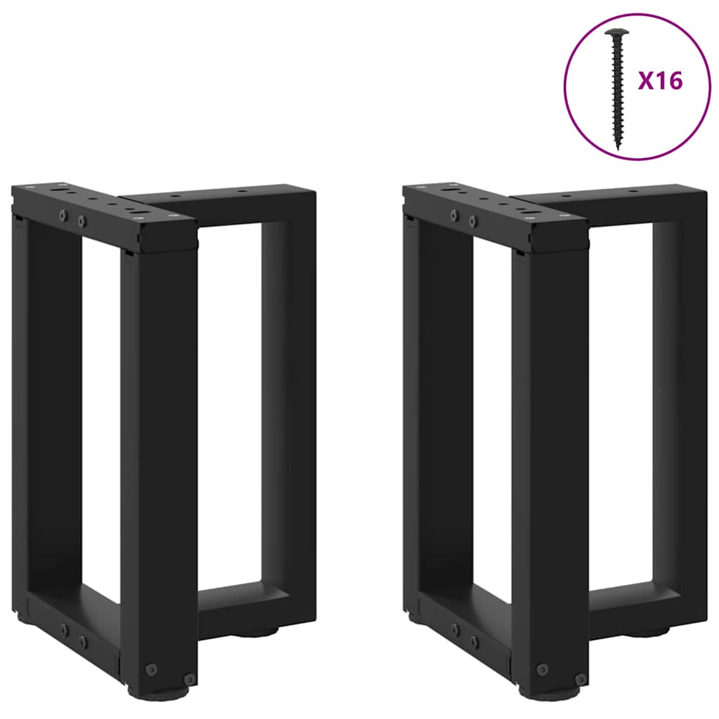 vidaXL Nogi do stolika kawowego w kształcie litery T 2 szt. Czarne 38x25x(42-43) cm Stal