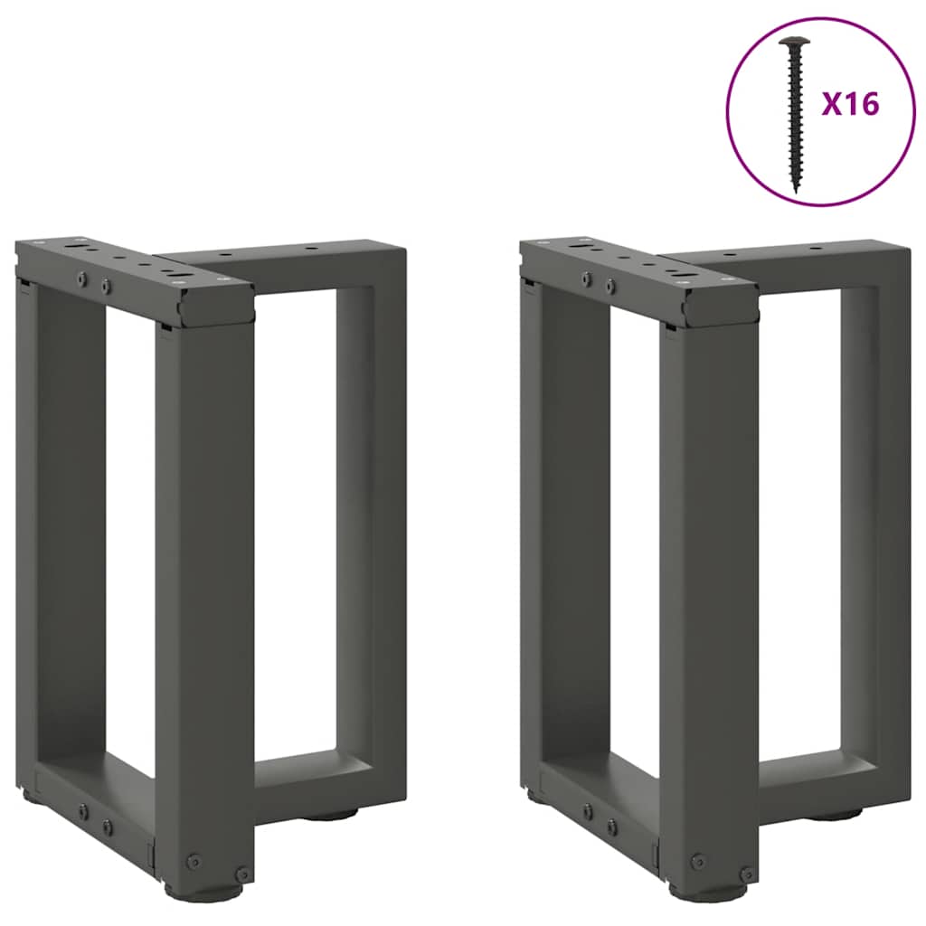 vidaXL Nogi do stolika kawowego w kształcie litery T 2 szt. Antracyt 38x25x(42-43) cm Stal