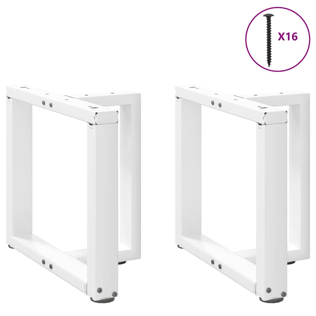 vidaXL Nogi do stolika kawowego w kształcie litery T 2 szt. Białe 50x25x(42-43) cm Stal