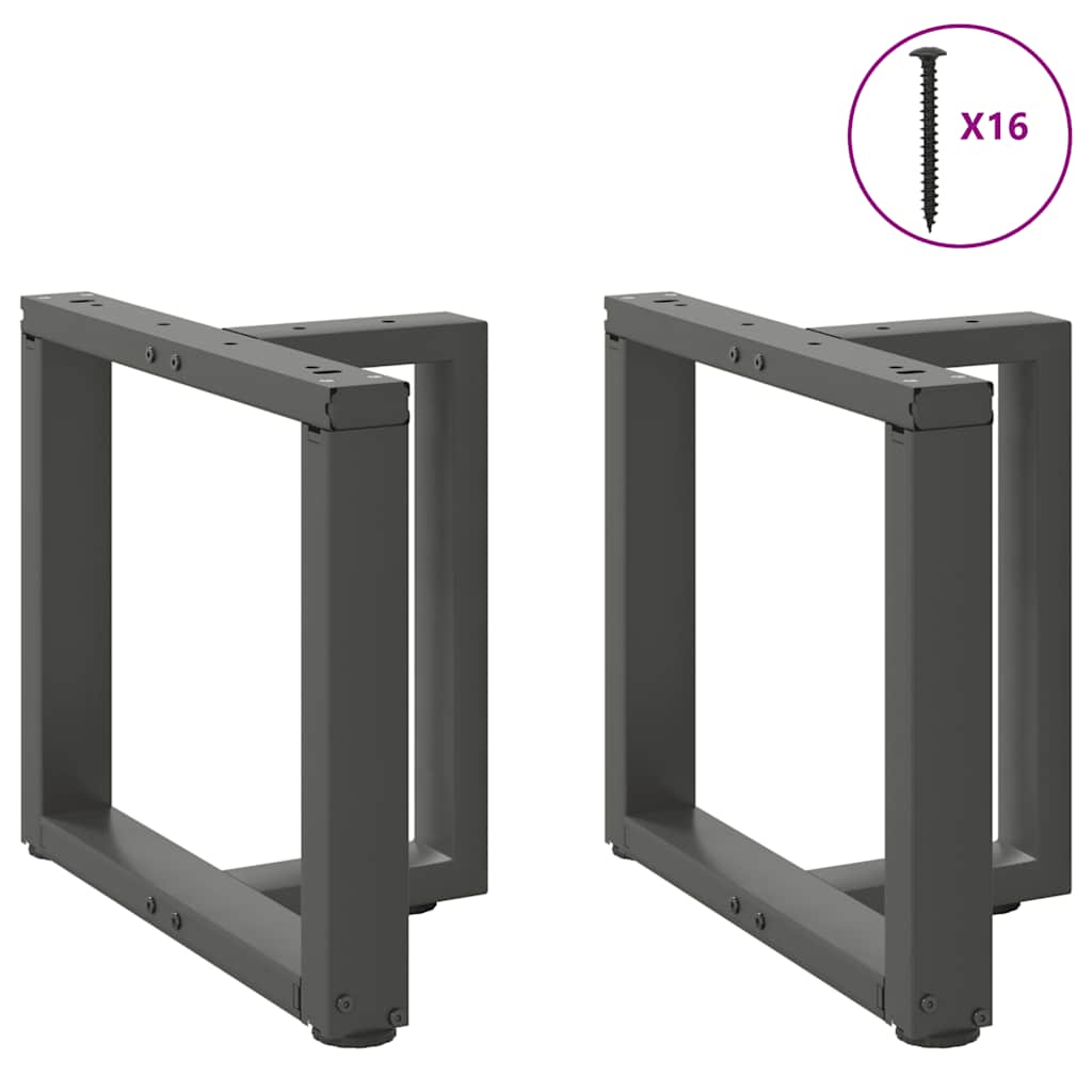 vidaXL Nogi do stolika kawowego w kształcie litery T 2 szt. Antracyt 50x25x(42-43) cm Stal