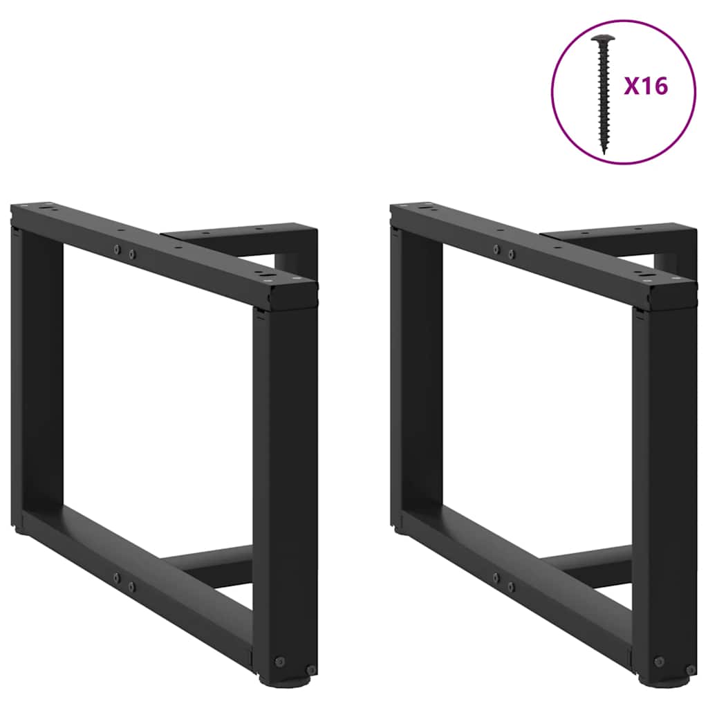 vidaXL Nogi do stolika kawowego w kształcie litery T 2 szt. Czarne 60x25x(42-43) cm Stal