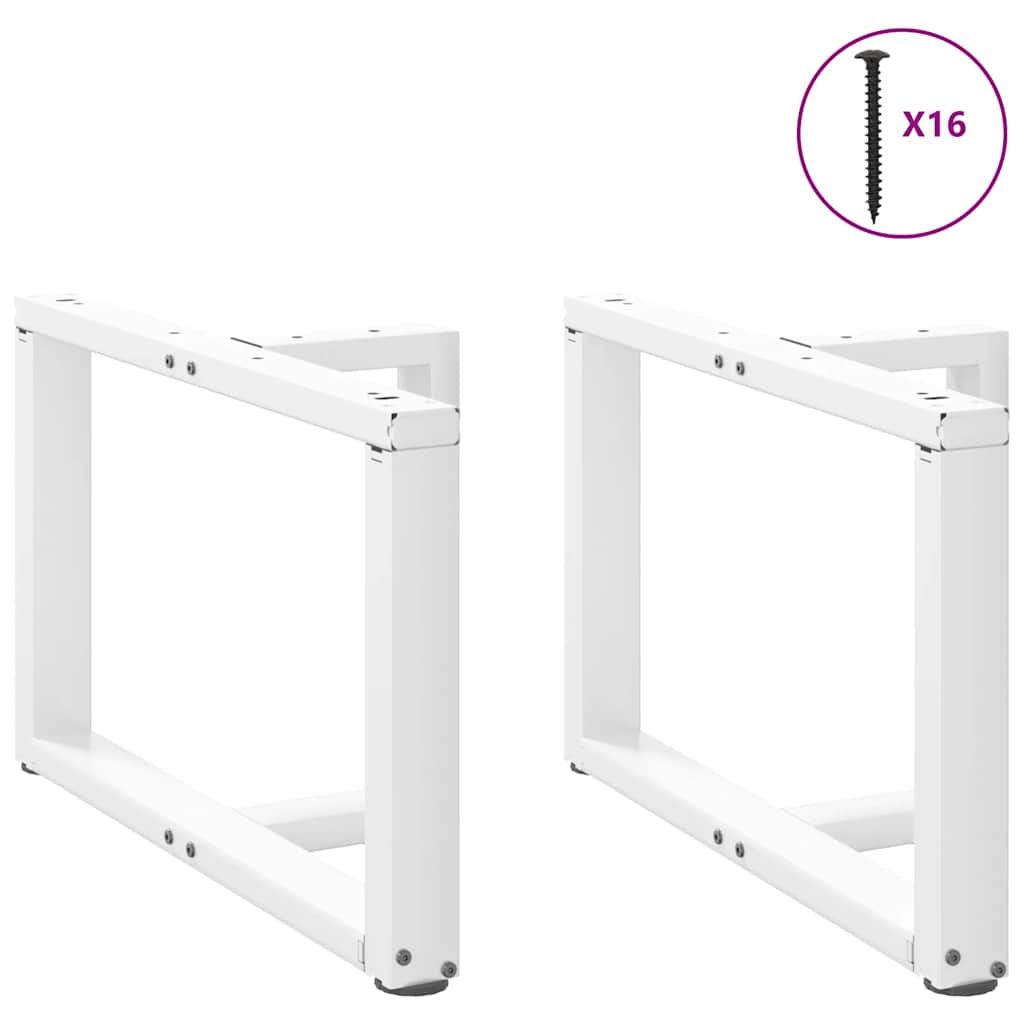 vidaXL Nogi do stolika kawowego w kształcie litery T 2 szt. Białe 60x25x(42-43) cm Stal