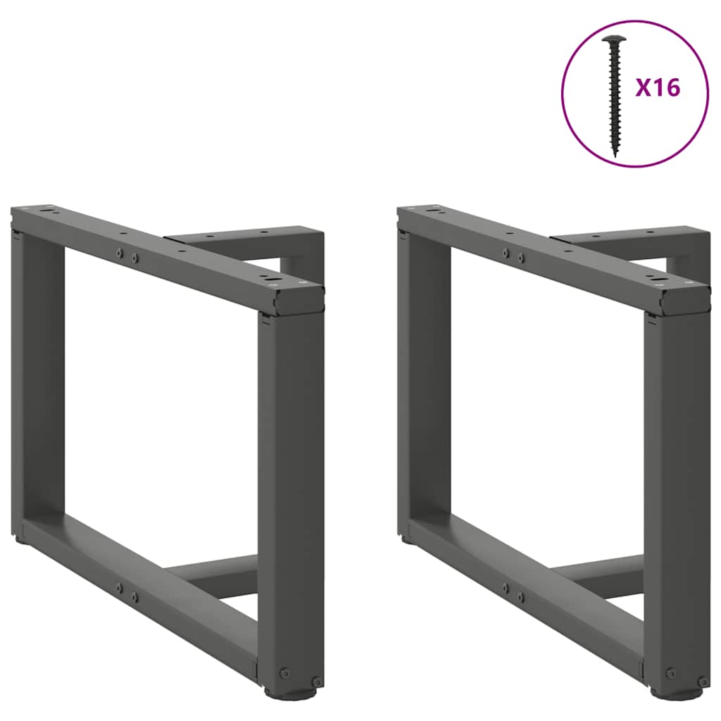 vidaXL Nogi do stolika kawowego w kształcie litery T 2 szt. Antracyt 60x25x(42-43) cm Stal