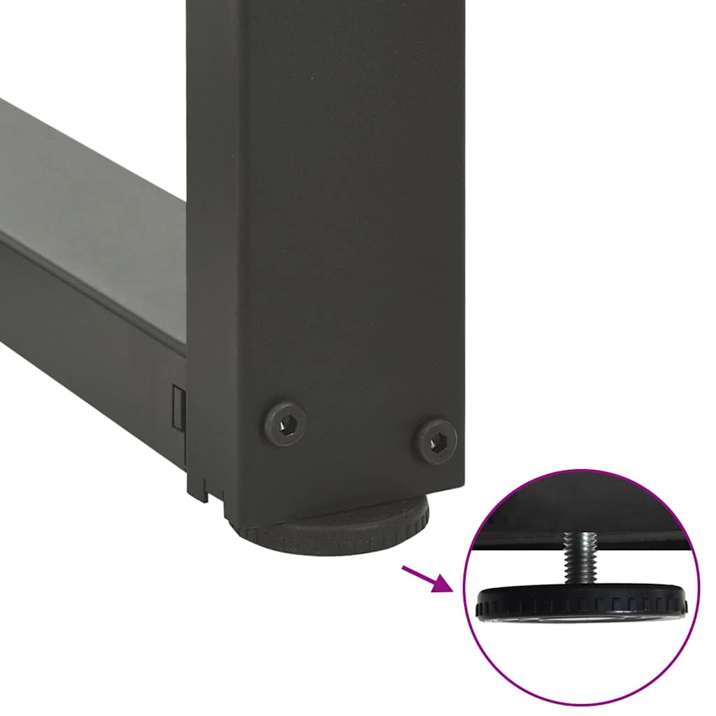 vidaXL Nogi do stolika kawowego w kształcie litery T 2 szt. Antracyt 70x25x(42-43) cm Stal