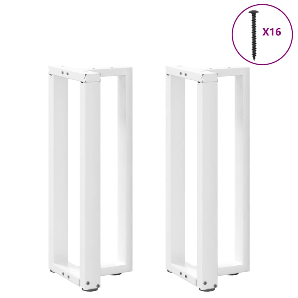 vidaXL Nogi do stołu konsolowego w kształcie litery T 2 szt. Białe 38x25x(72-73) cm Stal