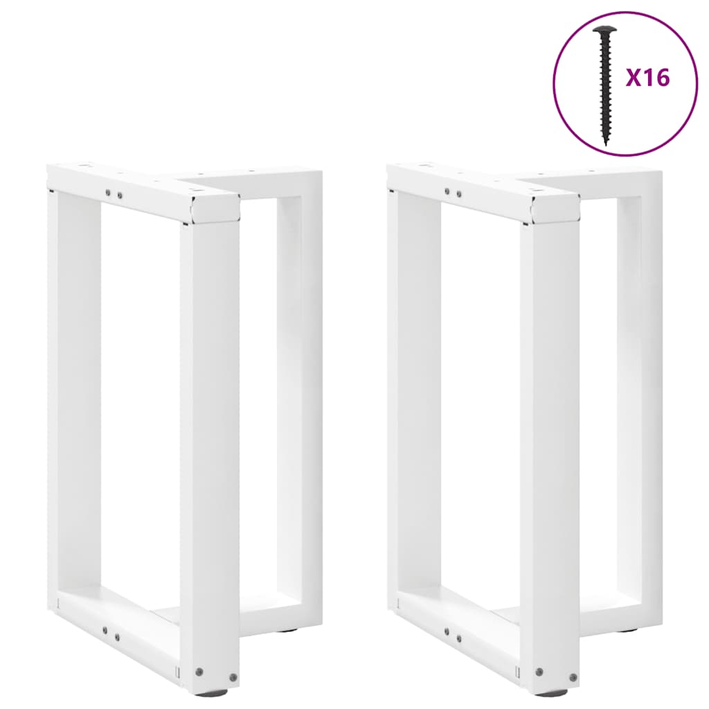 vidaXL Nogi do stołu jadalnego w kształcie litery T 2 szt. Białe 50x35x(72-73) cm Stal
