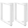 vidaXL Nogi do stołu jadalnego w kształcie litery T 2 szt. Białe 70x35x(72-73) cm Stal