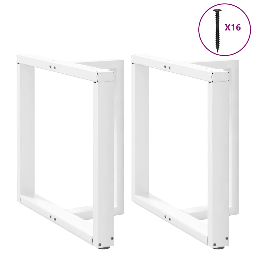 vidaXL Nogi do stołu jadalnego w kształcie litery T 2 szt. Białe 70x35x(72-73) cm Stal