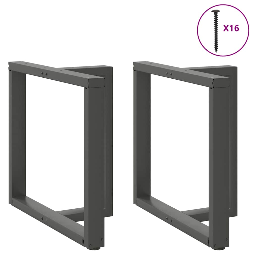 vidaXL Nogi do stołu jadalnego w kształcie litery T 2 szt. Antracyt 70x35x(72-73) cm Stal