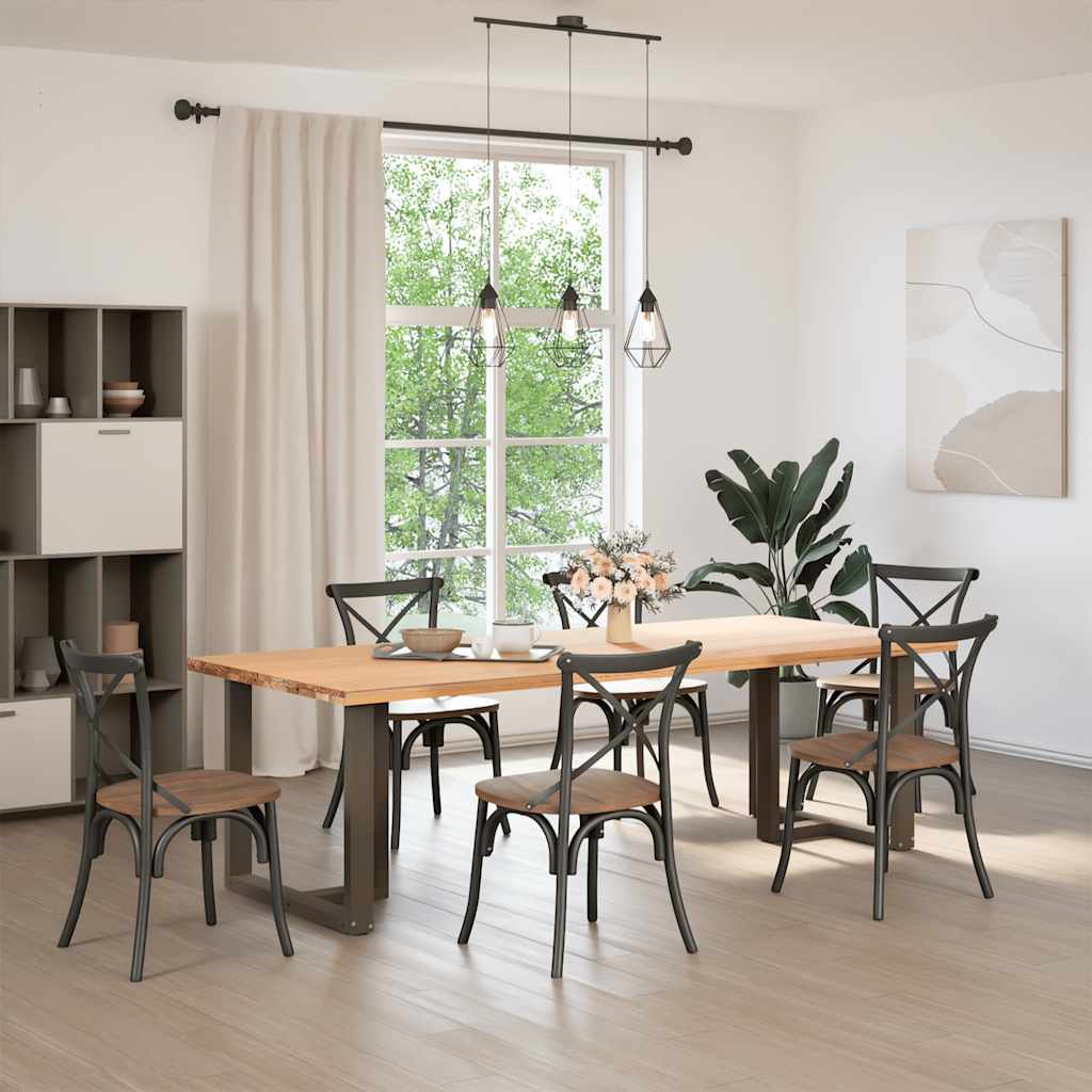 vidaXL Nogi do stołu jadalnego w kształcie litery T 2 szt. Czarne 70x35x(72-73) cm Stal