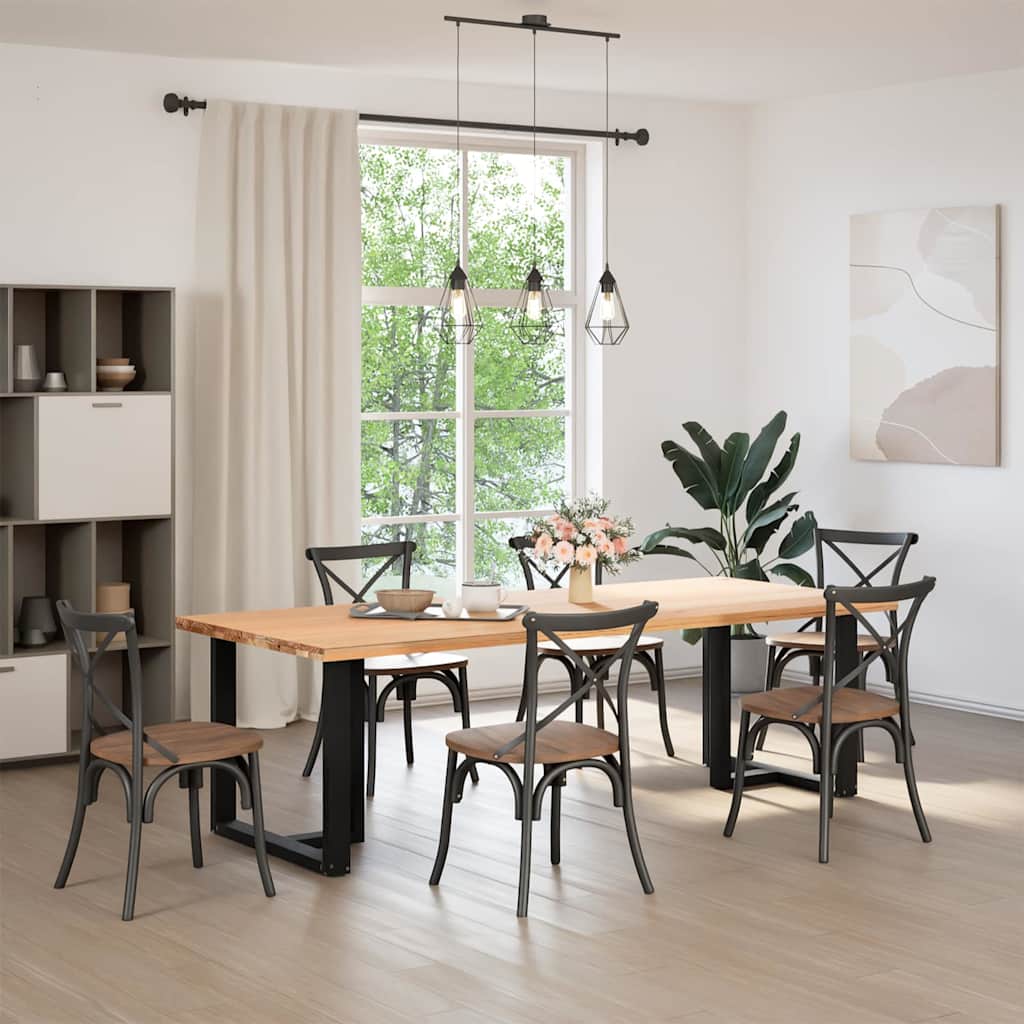 vidaXL Nogi do stołu jadalnego w kształcie litery T 2 szt. Czarne 80x35x(72-73) cm Stal