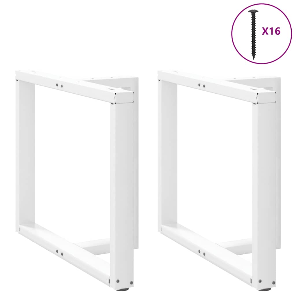 vidaXL Nogi do stołu jadalnego w kształcie litery T 2 szt. Białe 90x35x(72-73) cm Stal