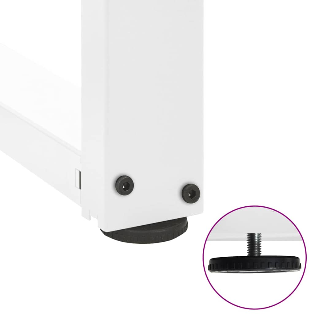 vidaXL Nogi do stołu jadalnego w kształcie litery T 2 szt. Białe 100x35x(72-73) cm Stal