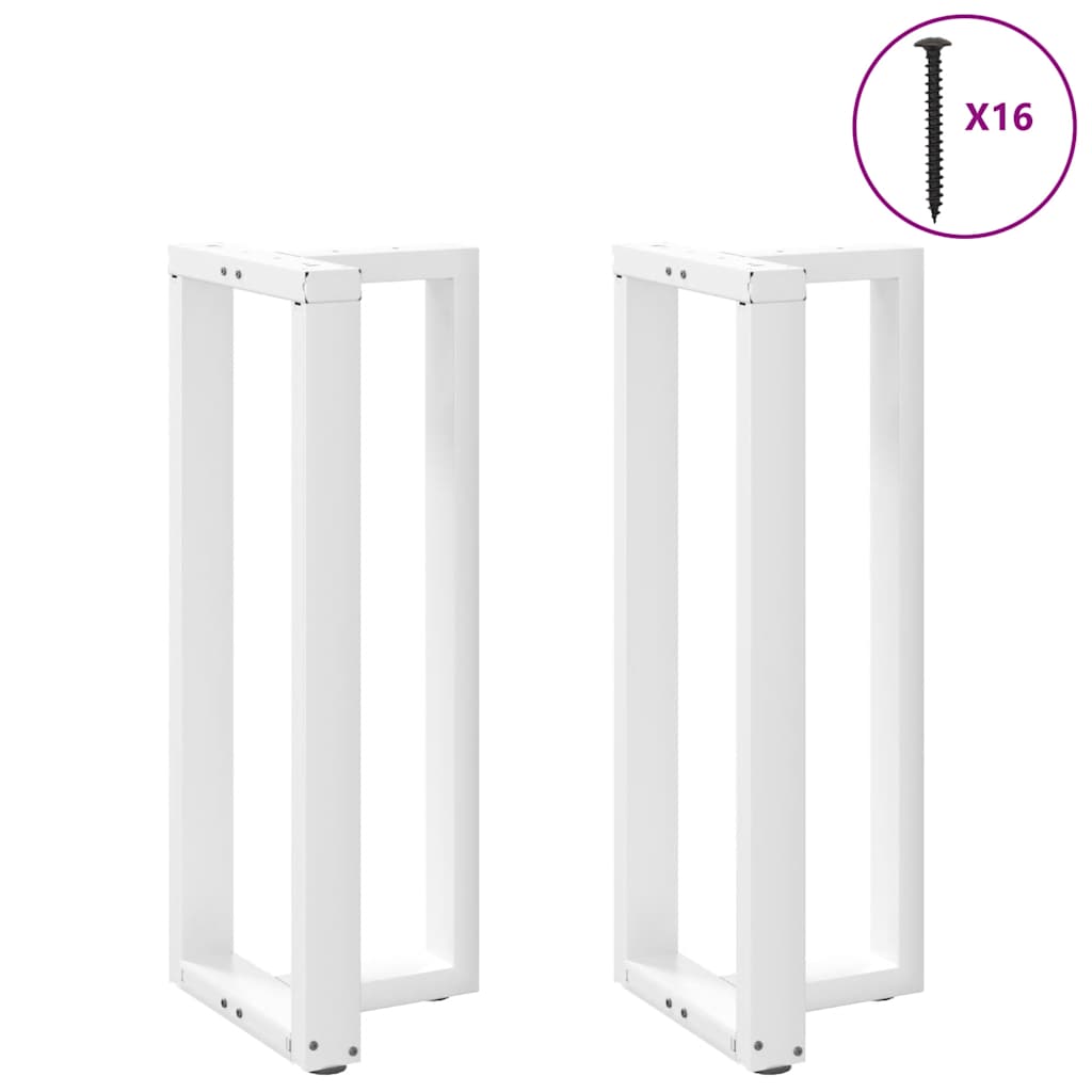 vidaXL Nogi do stołu barowego w kształcie litery T 2 szt. Białe 50x35x(100-101) cm Stal