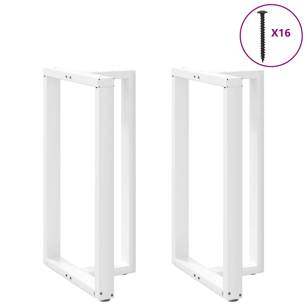 vidaXL Nogi do stołu barowego w kształcie litery T 2 szt. Białe 60x35x(100-101) cm Stal