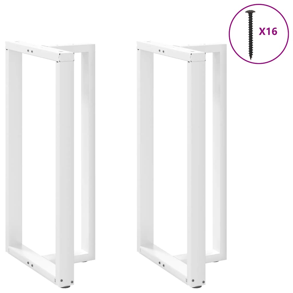 vidaXL Nogi do stołu barowego w kształcie litery T 2 szt. Białe 60x35x(110-111) cm Stal