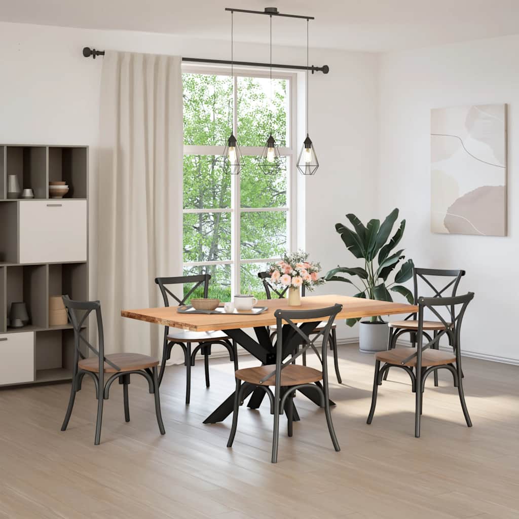 vidaXL Noga do stołu jadalnego Spider Shape Czarny 120x68x(72-73) cm Stal