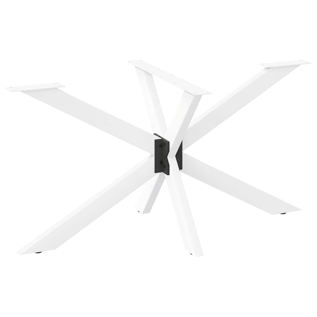 vidaXL Noga do stołu jadalnego Pająk Kształt Biały 120x68x(72-73) cm Stal