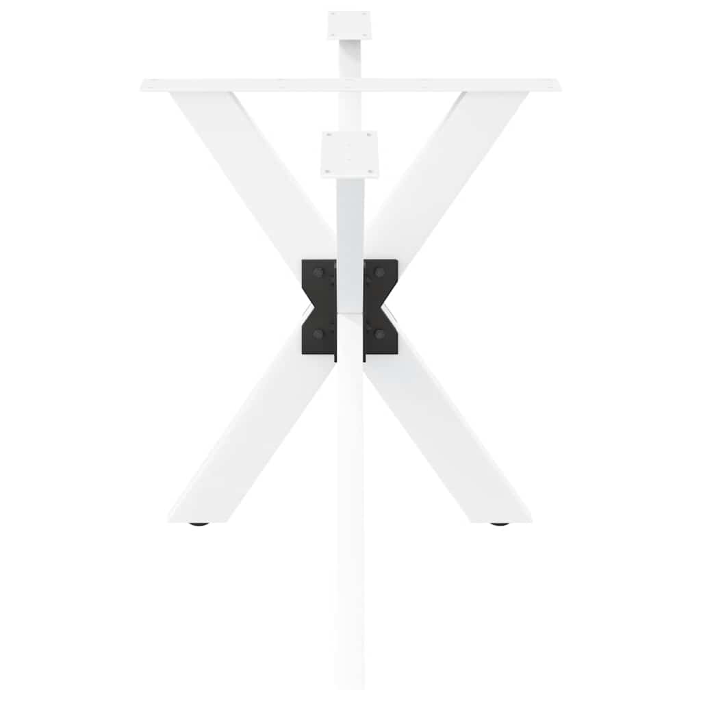 vidaXL Noga do stołu jadalnego Pająk Kształt Biały 120x68x(72-73) cm Stal