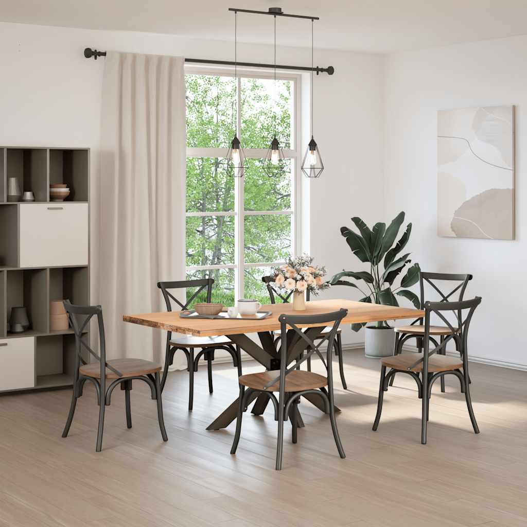 vidaXL Noga do stołu jadalnego Spider Shape Czarny 120x68x(72-73) cm Stal