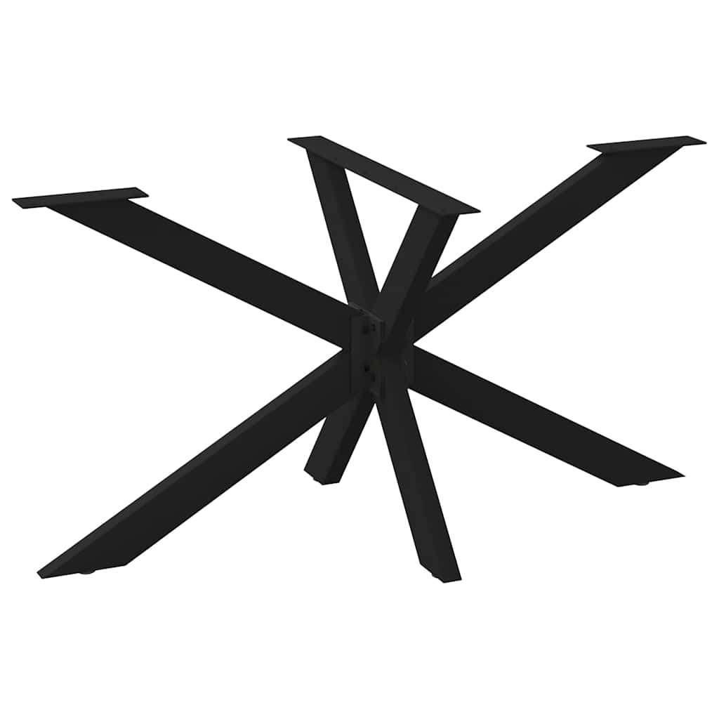 vidaXL Noga do stołu jadalnego Spider Shape Czarny 150x78x(72-73) cm Stal