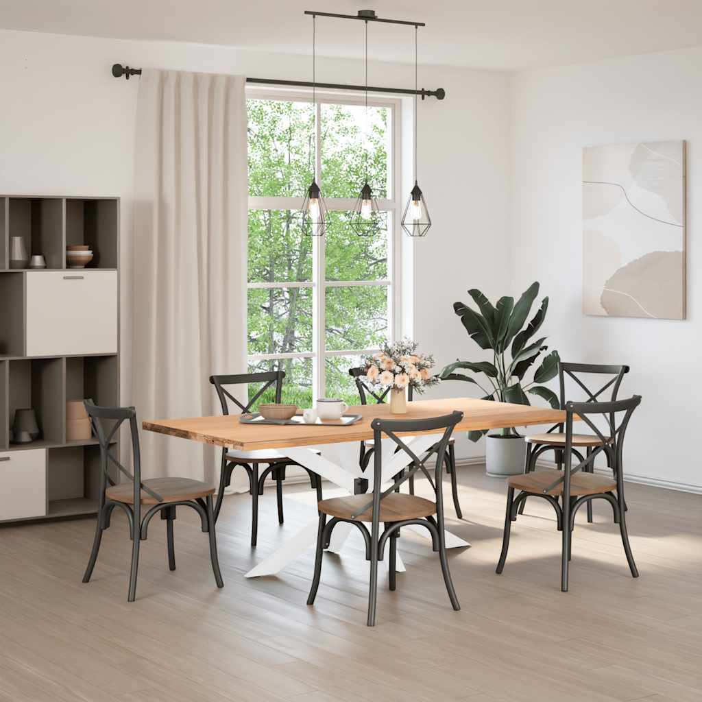 vidaXL Noga do stołu jadalnego Pająk Kształt Biały 150x78x(72-73) cm Stal