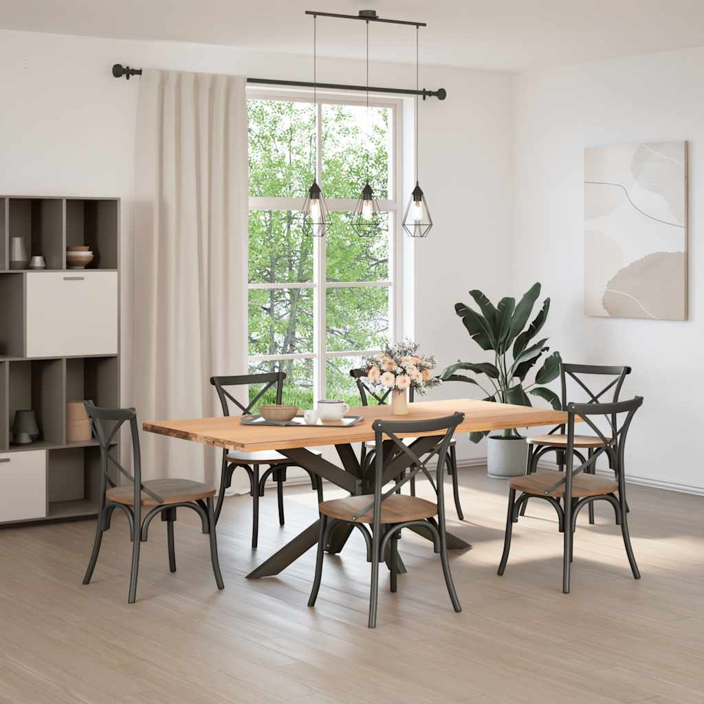 vidaXL Noga do stołu jadalnego Spider Shape Czarny 150x78x(72-73) cm Stal