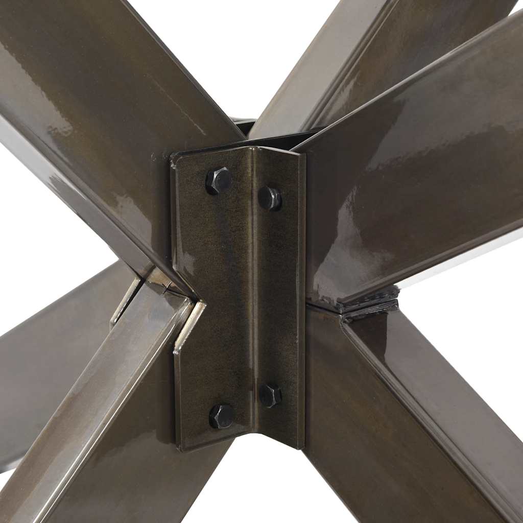 vidaXL Noga do stołu jadalnego Spider Shape Czarny 150x78x(72-73) cm Stal
