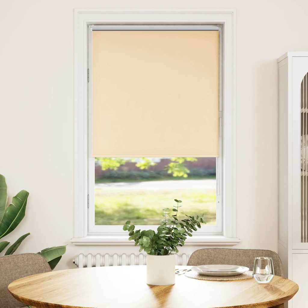 vidaXL Roleta zaciemniająca beżowa 85x130 cm Szerokość tkaniny 80,7 cm
