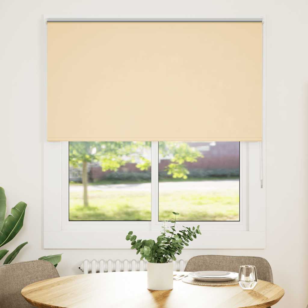 vidaXL Roleta zaciemniająca beżowa 130x130cm Szerokość tkaniny 126,6cm