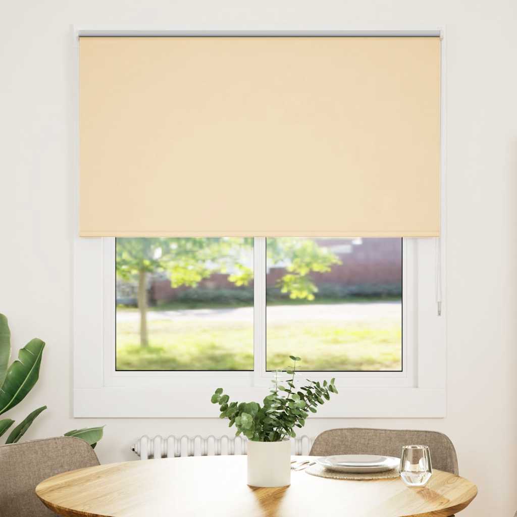 vidaXL Roleta zaciemniająca beżowa 140x175cm Szerokość tkaniny 136,6cm