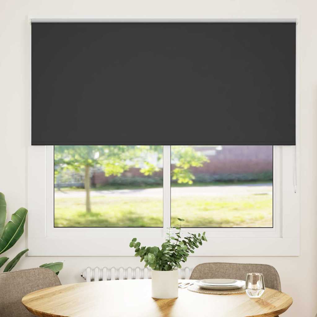 vidaXL Roleta zaciemniająca czarny 155x130cm Szerokość tkaniny 151,6cm