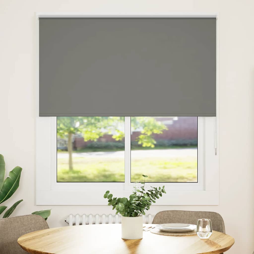 vidaXL Roleta zaciemniająca szara 140x130cm Szerokość tkaniny 136,6cm
