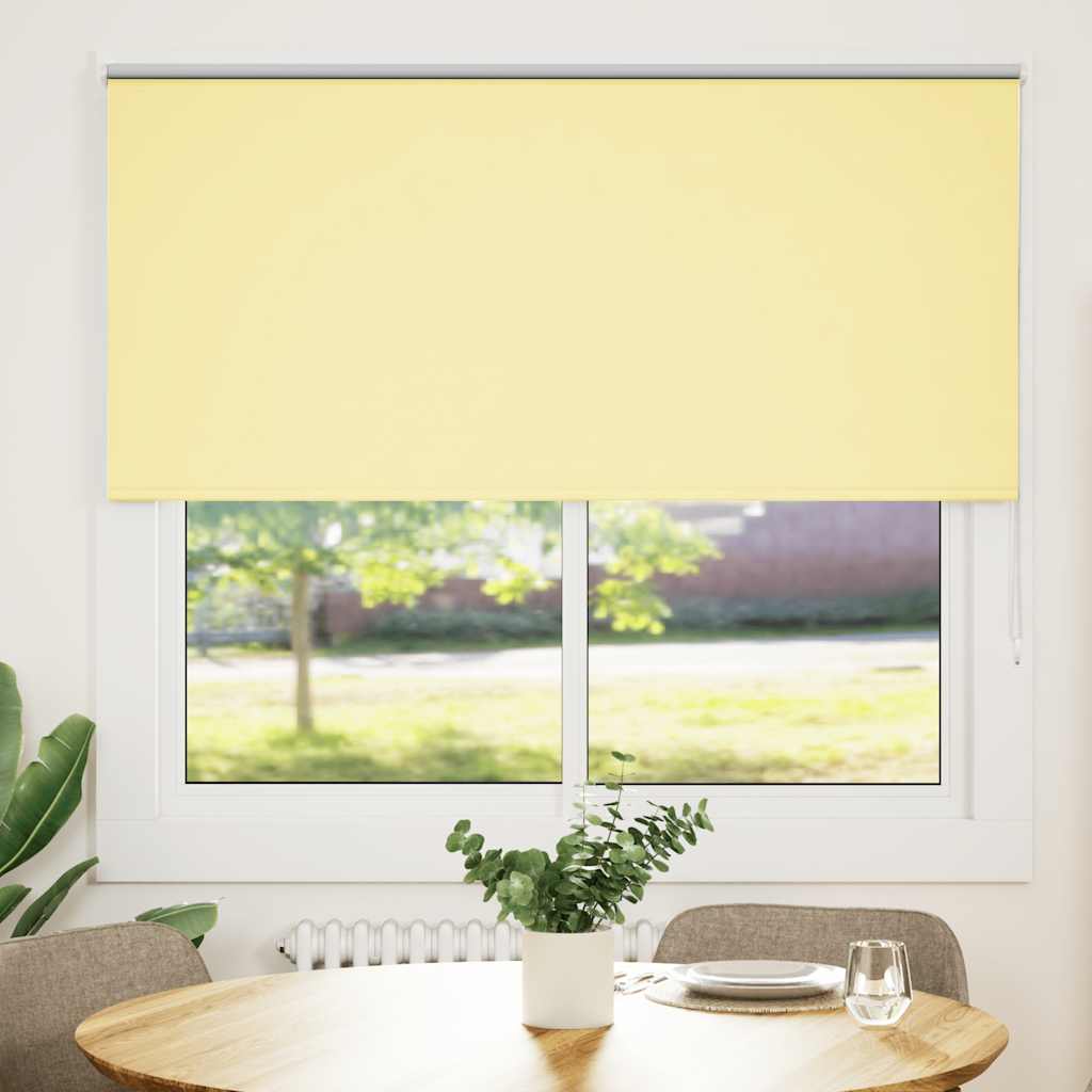 vidaXL Roleta zaciemniająca Żółta 155x130 cm Szerokość tkaniny 151,6cm