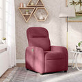 vidaXL Fotel rozkładany, winna czerwień, obity tkaniną