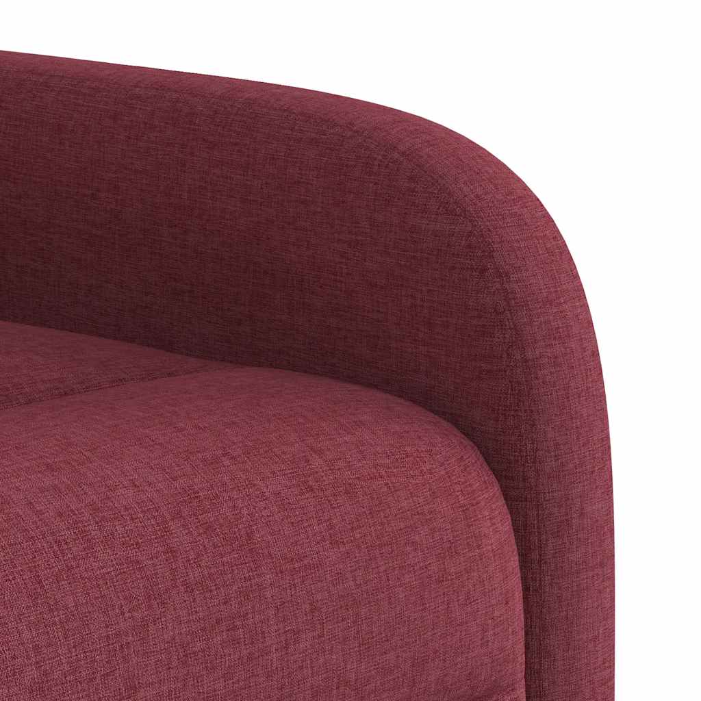 vidaXL Rozkładany fotel masujący, winna czerwień, obity tkaniną