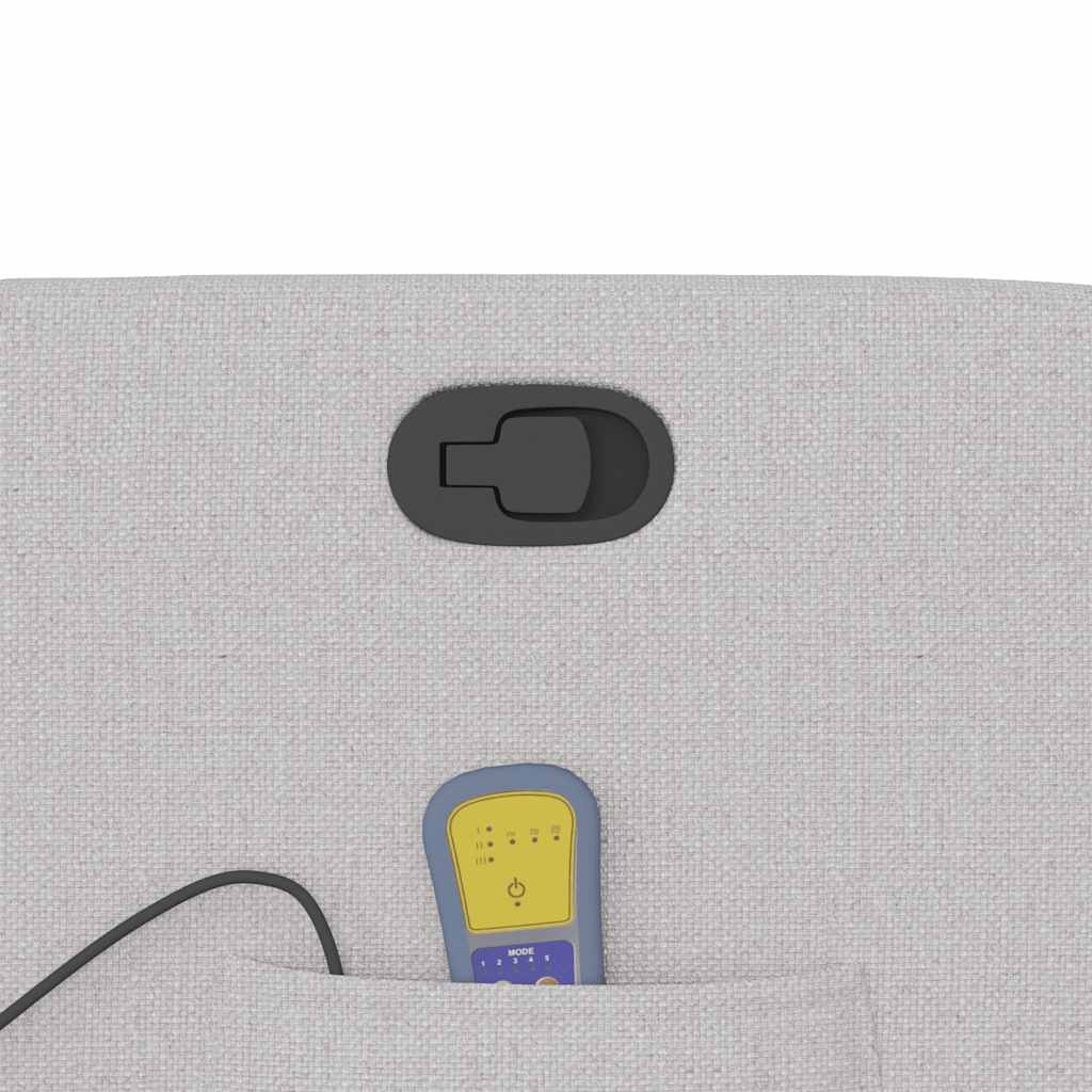 vidaXL Rozkładany fotel masujący, szary, obity tkaniną