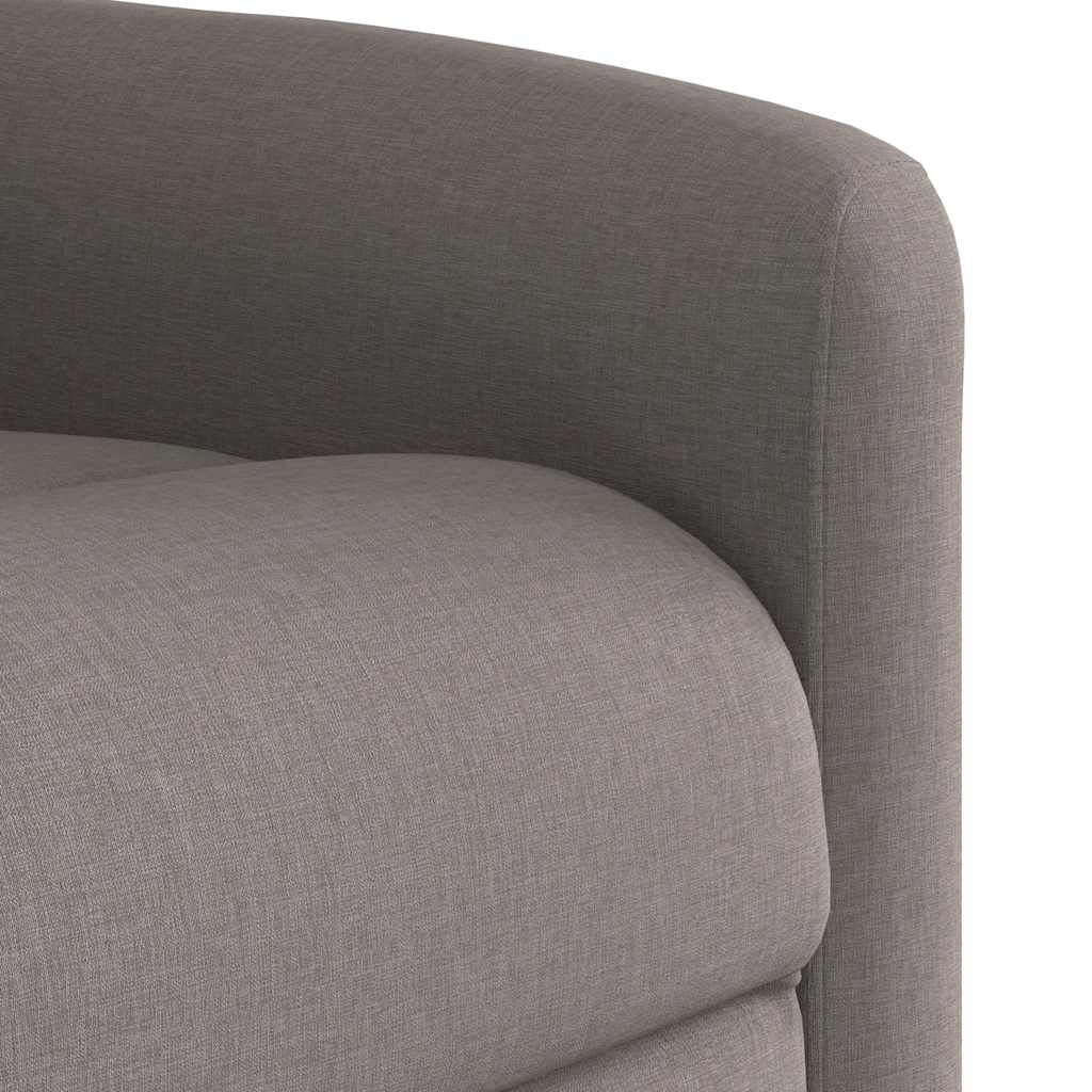 vidaXL Rozkładany fotel masujący, taupe, obity tkaniną