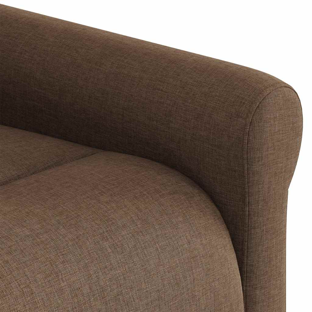 vidaXL Rozkładany fotel masujący, brązowy, obity tkaniną