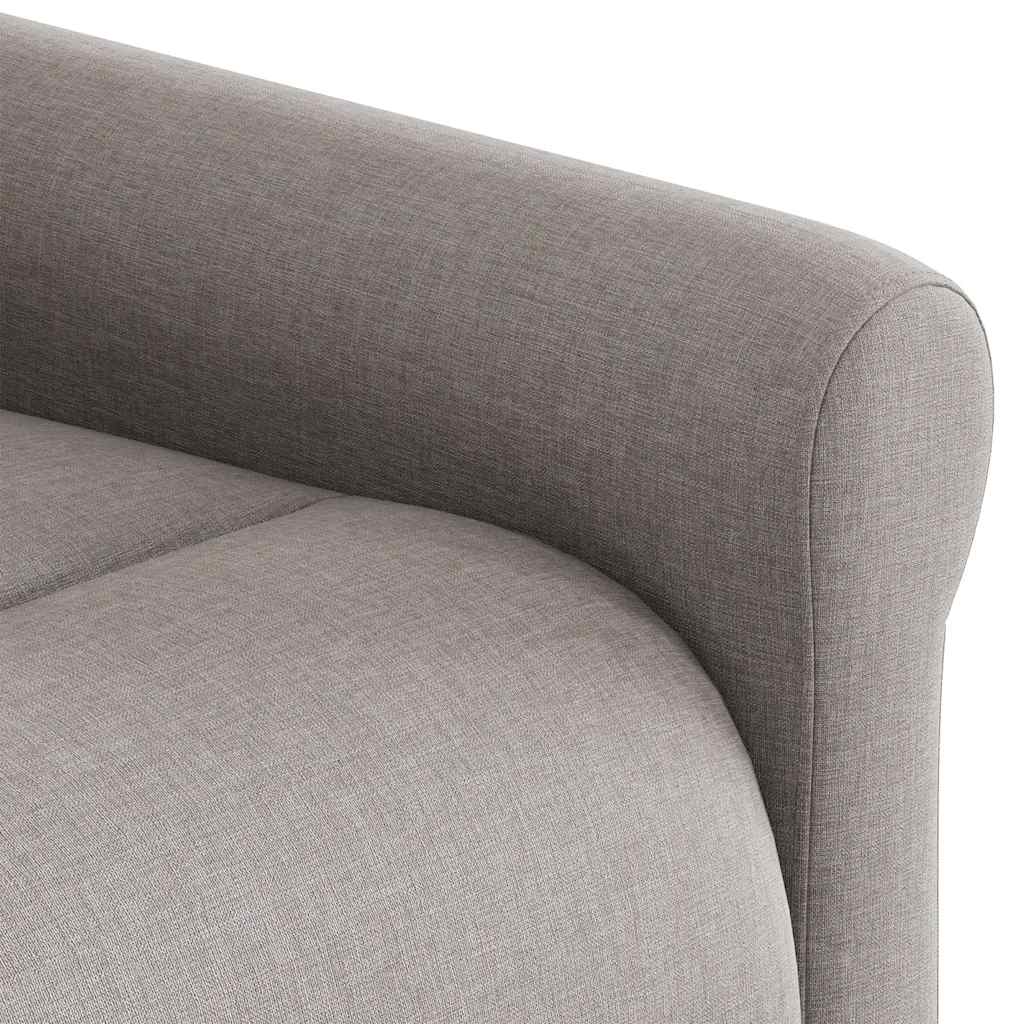 vidaXL Rozkładany fotel masujący, taupe, obity tkaniną