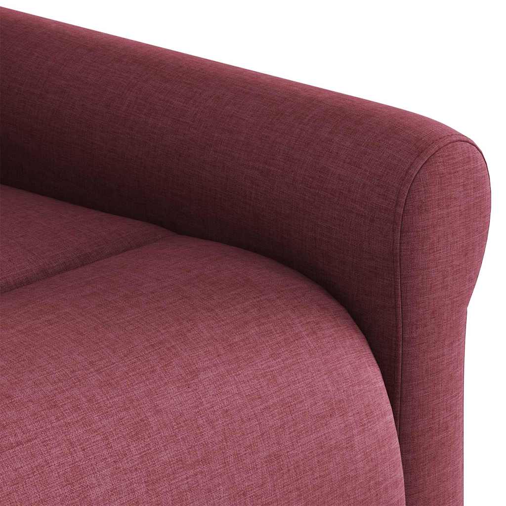 vidaXL Rozkładany fotel masujący, winna czerwień, obity tkaniną