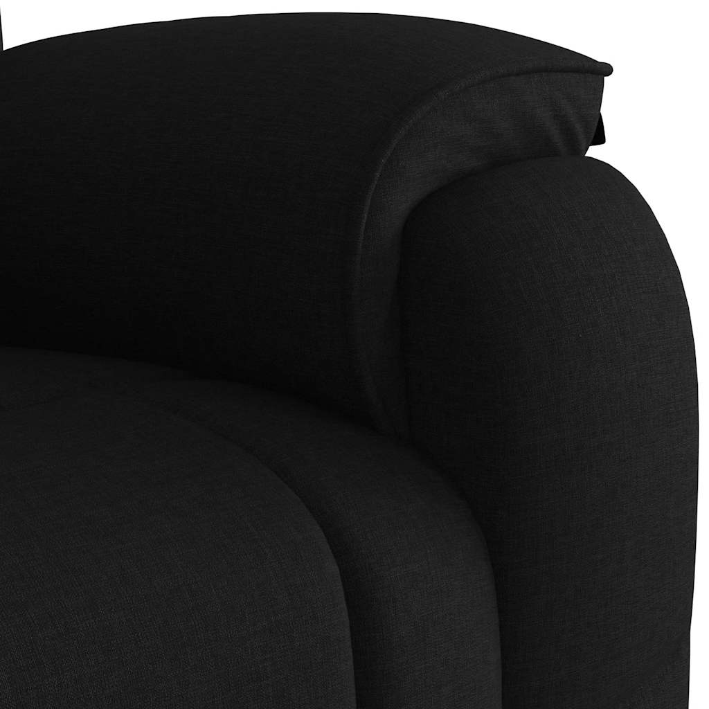 vidaXL Fotel rozkładany, czarny, obity tkaniną