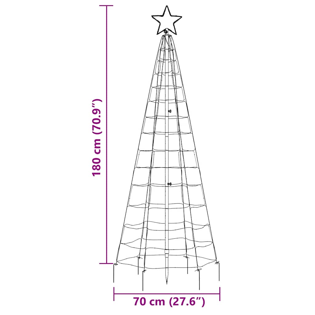 vidaXL LED Choinka Bożonarodzeniowa z Kolcami 220 LED Ciepła Biała 180 cm