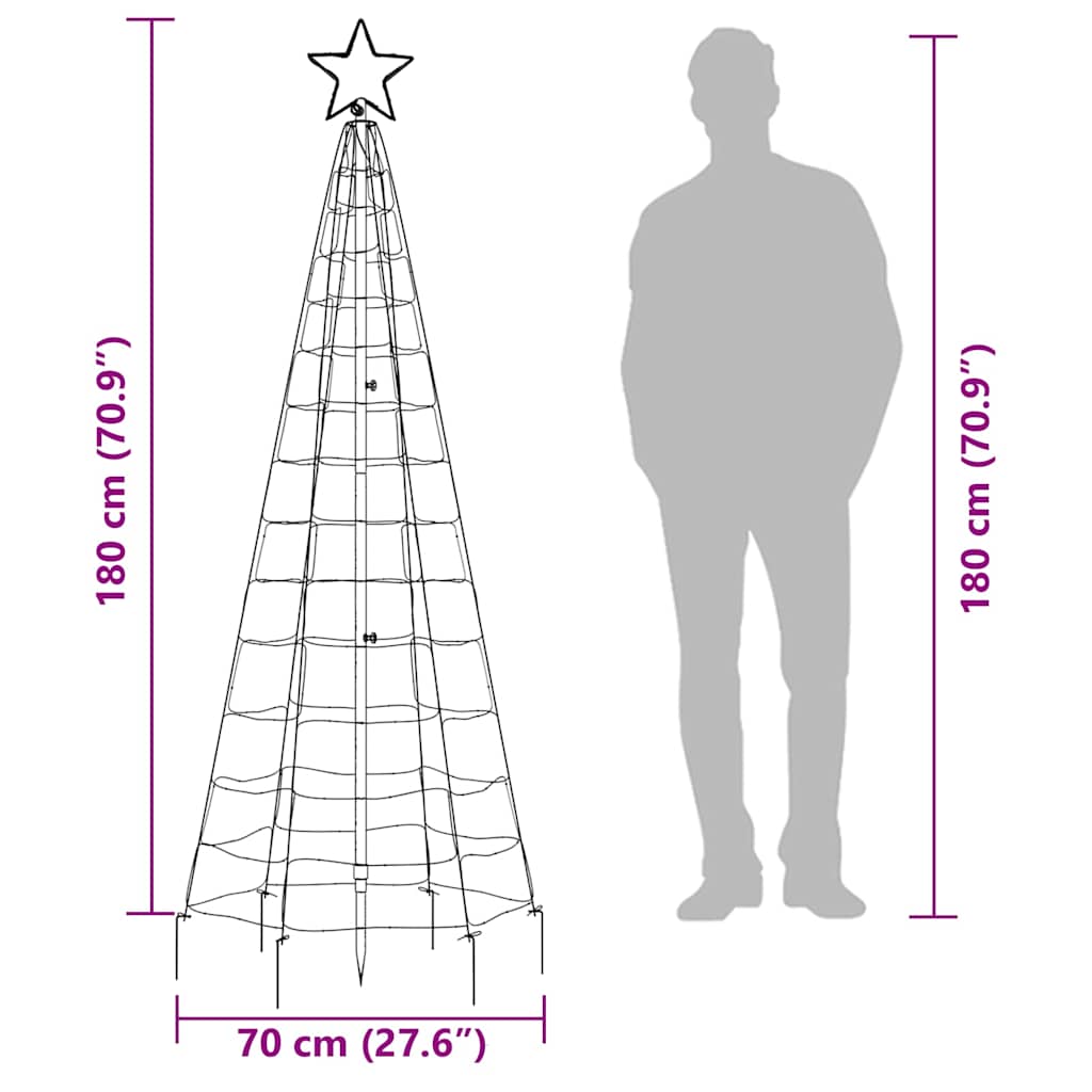 vidaXL LED Choinka Bożonarodzeniowa z gwoździami 220 LED zimna biel 180 cm