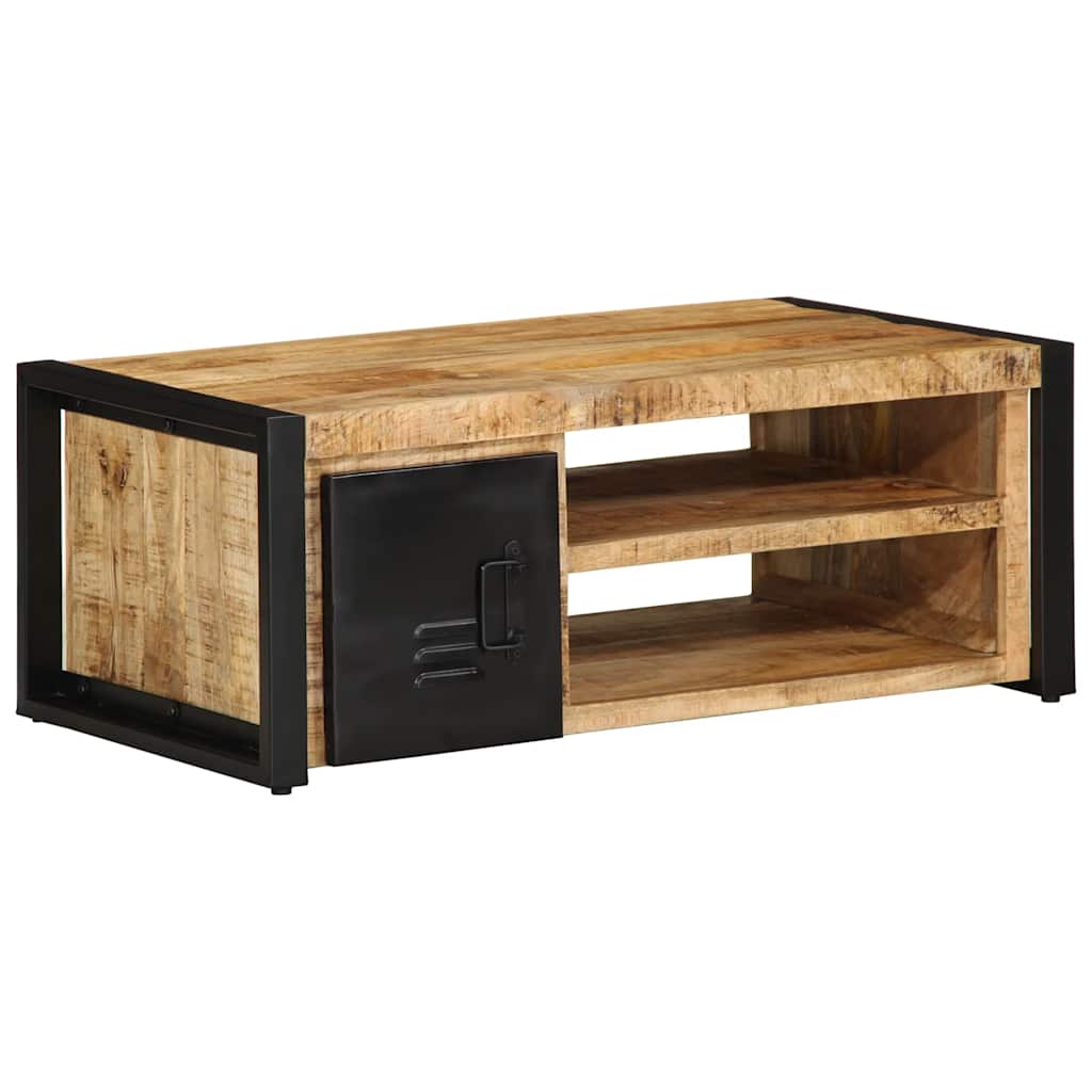 vidaXL Stolik kawowy, 90x50x36 cm, surowe lite drewno mango