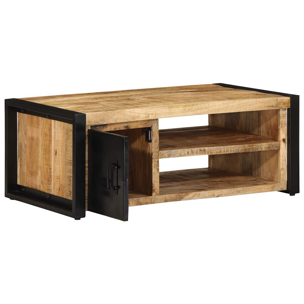 vidaXL Stolik kawowy, 90x50x36 cm, surowe lite drewno mango