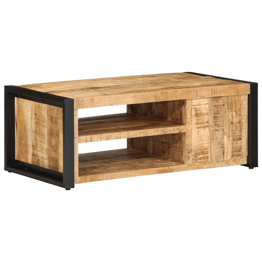 vidaXL Stolik kawowy, 90x50x36 cm, surowe lite drewno mango