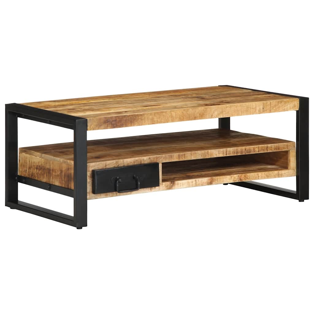vidaXL Stolik kawowy, 90x50x36 cm, surowe lite drewno mango