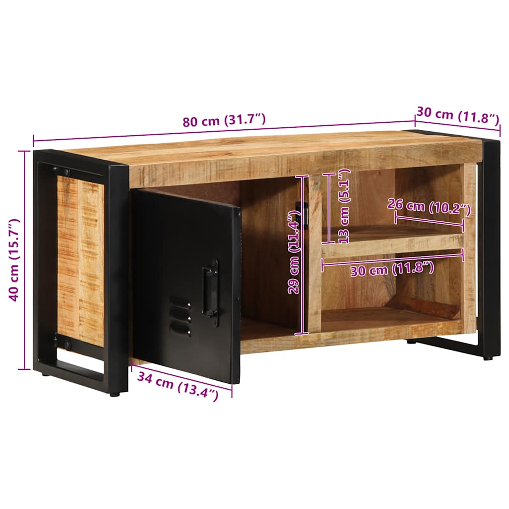 vidaXL Szafka RTV 80x30x40 cm lite drewno surowe mango